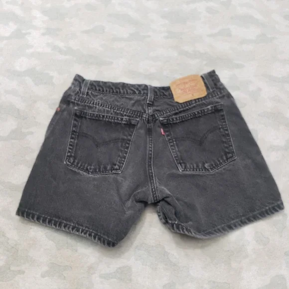 Vintage Levis Shorts Womens 10 Black Pockets Denim Jorts - Picture 10 of 11